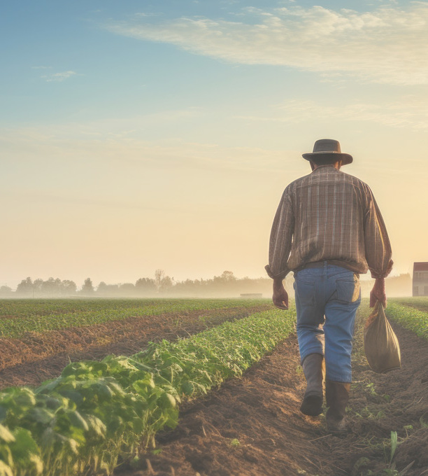 Agricultural landscape with fresh produce